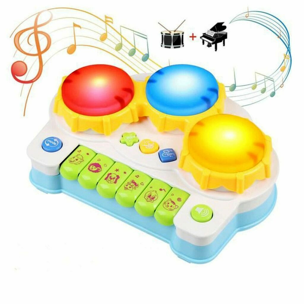 Bellestyle bébé jouets musicaux éducation précoce piano & Drums Instrument avec 4 